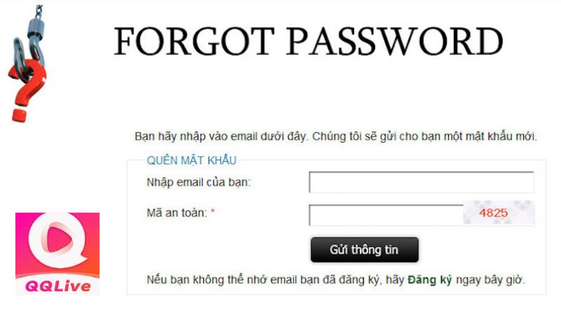 quên mật khẩu QQlive
